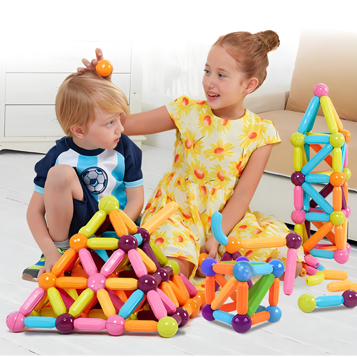 Magnetni set štapića -Za male graditelje 64 dela