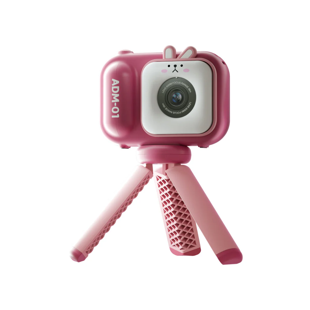 dečji fotoaparat sa stativom roze — pregled